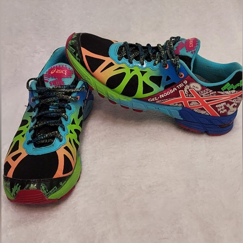 ASICS GEL Noosa Tri 9 Women Size 9.5 Running Shoes Triathlon Multicolor T458N